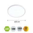 Prezent TRIMO mennyezeti lámpa műanyag, fehér, LED, 18W, 1850lm, 3000K-6000K - 70320