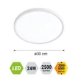 Prezent TRIMO mennyezeti lámpa műanyag, fehér, LED, 24W, 2500lm, 3000K-6000K - 70321