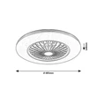 Rabalux DALFON2 mennyezeti ventilátoros lámpa fém, műanyag, fekete, fehér, LED, 48W, 3100lm, 3000K-6500K - 71330