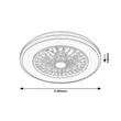 Rabalux DALFON2 mennyezeti ventilátoros lámpa fém, műanyag, fekete, fehér, LED, 48W, 2800lm, 3000K-6500K - 71331