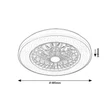 Rabalux DALFON2 mennyezeti ventilátoros lámpa fém, műanyag, fehér, LED, 48W, 2400lm, 3000K-6500K - 71332