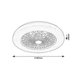 Rabalux DALFON2 mennyezeti ventilátoros lámpa fém, műanyag, fehér, LED, 48W, 3500lm, 3000K-6500K - 71333