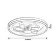 Rabalux FANRICIUS mennyezeti ventilátoros lámpa műanyag, ezüst, fehér, LED, 40W, 2200lm, 3000K-4000K-6000K - 71335