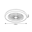 Rabalux DALFON2 mennyezeti ventilátoros lámpa műanyag, fekete, fehér, LED, 40W, 2200lm, 3000K-4000K-6000K - 71336