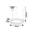 Rabalux SILNORA függeszték fém, szilikon, fekete, fehér, LED, 45W, 3000-4000-6500K, 3000Lm - 72115
