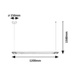 Rabalux NIVARO függeszték fém, akril, fekete, fehér, LED, 28W, 3000K, 3050Lm - 72169