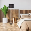 Rabalux DOMIRO állólámpa fém, szövet, fekete, arany, LED  30W +E27 60W, 3000K, 825Lm - 74043