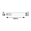 Rabalux BATH bútormegvilágító fém, műanyag, ezüst, fehér, LED, 10W, 4000K, 900Lm - 78040