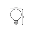 Rabalux BULB izzó fém, üveg, áttetsző, E27, 3W, 1800K, 30Lm - 79027