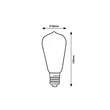 Rabalux BULB izzó fém, üveg, áttetsző, E27, 4W, 4000K, 640Lm - 79028