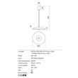 Redo LARS függeszték fém, fehér, fekete, LED, 3000K, 6W+5W, 490lm - 01-2736