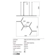 Redo STICK függeszték fém, fekete, LED, 3000K, 65W, 4253lm - 01-2797