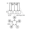 REDO KHADI függeszték, fém, üveg, fekete, füstszín, LED, 3000K, 26W, 1511lm - 01-3487