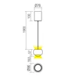Redo AVES függeszték fém, üveg, fekete, áttetsző, LED, 12W, 720lm, 3000K - 01-3550