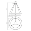 Redo VALDIS függeszték fém, arany, LED, 76W, 3515lm, 3000K-4000K - 01-3784