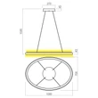 REDO NOBU függeszték, fém, műanyag, fehér, LED, 3000K-4000K, 100W, 6158lm - 01-3815