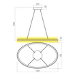 REDO NOBU függeszték, fém, műanyag, arany, fehér, LED, 3000K-4000K, 120W, 7296lm - 01-3819