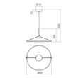 REDO ORBIT függeszték, fém, sárgaréz, LED, 3000K, 39W, 3514lm - 01-3837