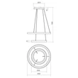 REDO ICONIC függeszték, fém, fehér, LED, 3000K-4000K, 80W, 4858lm - 01-3917