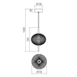 Redo VENTURA függeszték fém, akril, fekete, áttetsző, LED, 6W, 667lm, 3000K - 01-4023