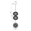 Redo VENTURA függeszték fém, akril, fekete, áttetsző, LED, 12W, 1309lm, 3000K - 01-4024