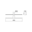 Redo ROW fali lámpa fém, fekete, LED, 12W, 728lm, 3000K, IP44 - 01-4031
