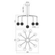 Redo GIANET függeszték fém, akril, arany, áttetsző, LED, 42W, 3663lm, 3000K - 01-4041
