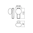 Redo OVUM fali lámpa fém, üveg, króm, fehér, LED, 5W, 555lm, 3000K-4000K, IP44 - 01-4303