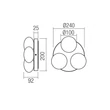 Redo OVUM mennyezeti lámpa fém, üveg, sárgaréz, fehér, LED, 3x5W, 1170lm, 3000K-4000K, IP44 - 01-4307