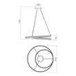 Redo TORSION függeszték fém, fehér, LED, 60W, 5712lm, 2700K-3000K-4000K - 01-4363