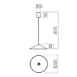 Redo KONOS függeszték fém, fekete, LED, 10W, 550lm, 3000K - 01-4424
