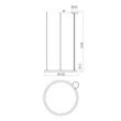 Redo HALLEY függeszték fém, fehér, LED, 60W, 5632lm, 2700K-3000K-4000K, IP40 - 01-4458