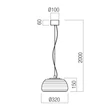 Redo ONDULA függeszték fém, üveg, barna, borostyán, LED, 18W, 1667lm, 2700K-3000K - 01-4540
