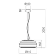 Redo ONDULA függeszték fém, üveg, barna, borostyán, LED, 20W, 1984lm, 2700K-3000K - 01-4542