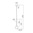 Redo BOLLA függeszték fém, üveg, fekete, áttetsző, LED, 8W, 603lm, 2700K-3000K - 01-4551