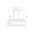 Redo BOLLA függeszték fém, üveg, barna, áttetsző, LED, 32W, 2299lm, 2700K-3000K - 01-4553