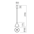 Redo KONOS függeszték fém, zöld, LED, 10W, 502lm, 2700K - 01-4595