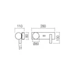 Redo NORMA fali lámpa fém, üveg, arany, opál, LED, 5W+3W, 330lm+120lm, 3000K - 01-4661