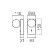 Redo NORMA fali lámpa fém, üveg, fehér, opál, LED, 5W, 308lm, 2700K - 01-4765