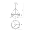 Redo BOLLA függeszték fém, üveg, fekete, áttetsző, LED, 53W, 4230lm, 2700K-3000K - 01-4785