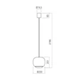 Redo DUBBO függeszték fém, műanyag, zöld, opál, LED, 12W, 1358lm, 2700K-3000K-4000K - 01-4787