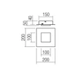 Redo TATAMI mennyezeti lámpa fém, akril, arany, fehér, LED, 16W, 986lm, 3000K-4000K-6500K - 05-987