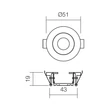 Redo MT beépíthető szpot fém, alumínium, LED, 1W, 67lm, 4000K - 70325
