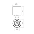 Redo PC mennyezeti lámpa műanyag, fehér, LED, 10W, 850lm, 3000K - 70432