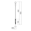 Redo TORCH kültéri leszurható dekor lámpa fém, barna, LED, 1.5W, 92lm, 2700K, IP65 - 90691