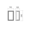 Redo QUADRIS kültéri fali lámpa fém, műanyag, szürke, opál, LED, 12W, 913lm, 2700K-3000K, IP54 - 90745