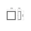 Redo QUADRIS kültéri mennyezet lámpa fém, műanyag, fehér, opál, LED, 20W, 1310lm, 2700K-3000K, IP54 - 90747