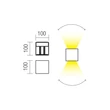 Redo VARY kültéri fali lámpa fém, fehér, LED, 2x 6W, 800lm, 2700K, IP54 - 90750