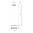 Redo POLIFEMO kültéri állólámpa fém, barna, LED, 8W, 398lm, 2700K, IP65 - 90835