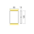Redo ZIPPER kültéri fali lámpa fém, szürke, LED, 2x 3W, 330lm, 3000K, IP65 - 90962